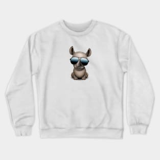 Cute Baby Rhino Wearing Sunglasses Crewneck Sweatshirt